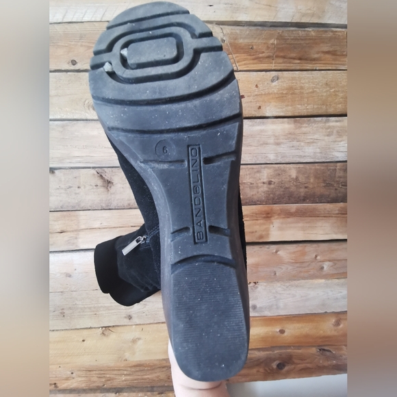 Bandolino Suede Knee High Wedge Boots - Picture 7 of 9